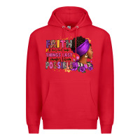 Red Faith it does not make things easy Premium Hoodie - RanaPortraitStore