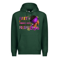 Sports Green Faith it does not make things easy Premium Hoodie - RanaPortraitStore