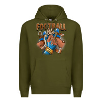 Army Green Football life afro girl sneakers Premium Hoodie - RanaPortraitStore