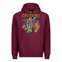 Burgundy Football life afro girl sneakers Premium Hoodie - RanaPortraitStore