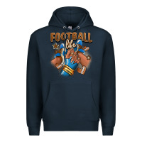 Navy Football life afro girl sneakers Premium Hoodie - RanaPortraitStore
