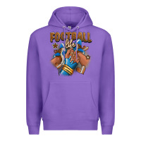 Purple Football life afro girl sneakers Premium Hoodie - RanaPortraitStore