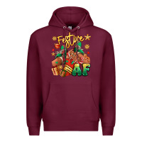 Burgundy Festive af Christmas black girl sneakers Premium Hoodie - RanaPortraitStore