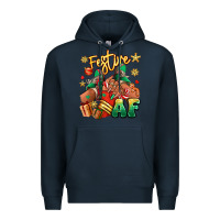 Navy Festive af Christmas black girl sneakers Premium Hoodie - RanaPortraitStore