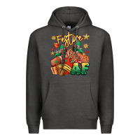Charcoal Heather Festive af Christmas black girl sneakers Premium Hoodie - RanaPortraitStore