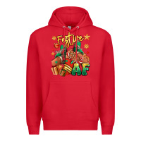 Red Festive af Christmas black girl sneakers Premium Hoodie - RanaPortraitStore