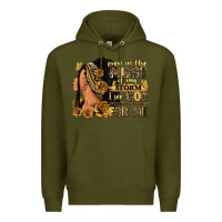 Army Green Even in the midst of my storm afro woman Premium Hoodie - RanaPortraitStore