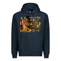 Navy Even in the midst of my storm afro woman Premium Hoodie - RanaPortraitStore