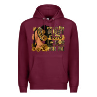 Burgundy Even in the midst of my storm afro woman Premium Hoodie - RanaPortraitStore