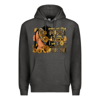 Charcoal Heather Even in the midst of my storm afro woman Premium Hoodie - RanaPortraitStore