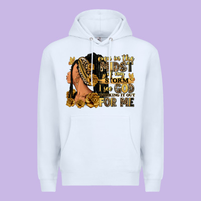 Even In The Midst Of My Storm Afro Woman Premium Hoodie Designed By Ranaportraitstore