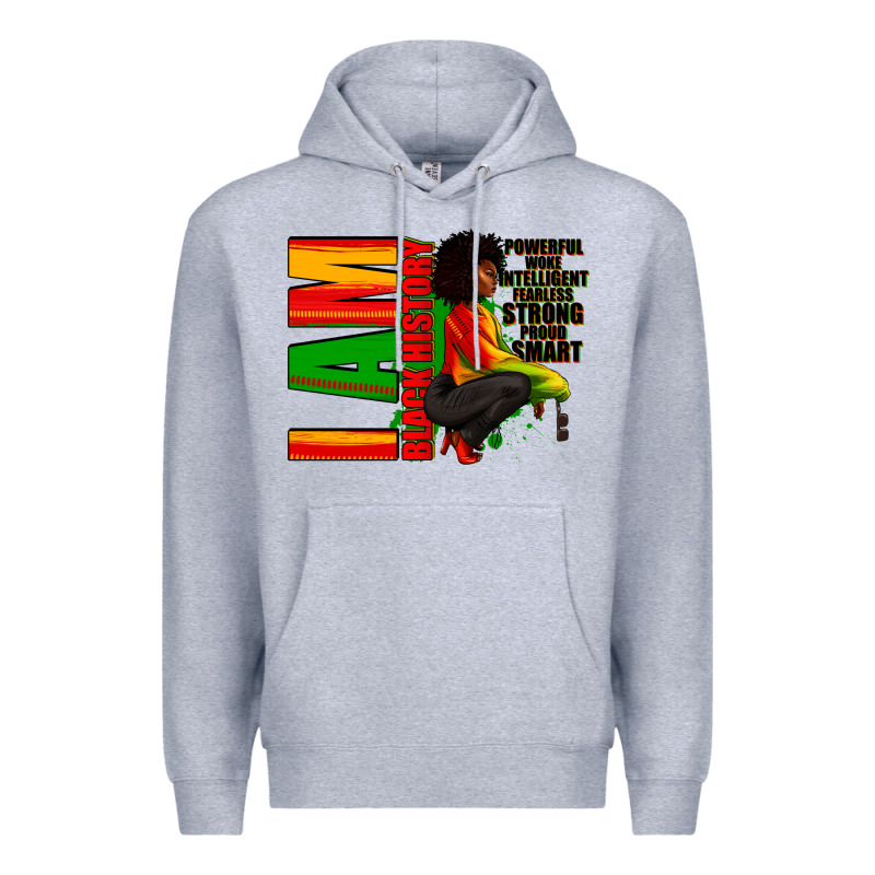I Am Black History Afro American Woman Premium Hoodie by RanaPortraitStore | Teevron