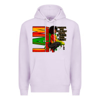 Lilac I am black history Afro American woman Premium Hoodie - RanaPortraitStore