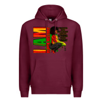 Burgundy I am black history Afro American woman Premium Hoodie - RanaPortraitStore