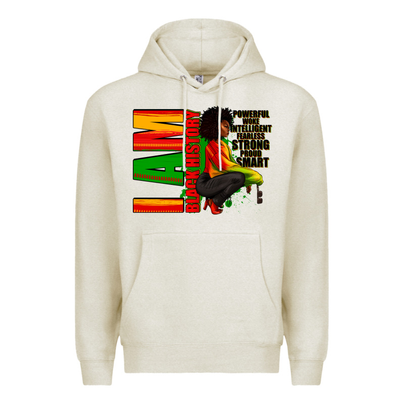I Am Black History Afro American Woman Premium Hoodie by RanaPortraitStore | Teevron