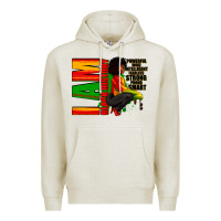 Oatmeal Heather I am black history Afro American woman Premium Hoodie - RanaPortraitStore