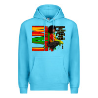 Ocean Blue I am black history Afro American woman Premium Hoodie - RanaPortraitStore