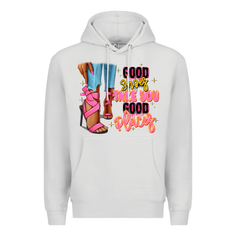 Good Shoes Take You To Good Places Black Fashion G Premium Hoodie by RanaPortraitStore | Teevron