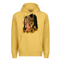 Antique Gold Gold roses afro woman Premium Hoodie - RanaPortraitStore