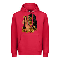 Cardinal Gold roses afro woman Premium Hoodie - RanaPortraitStore