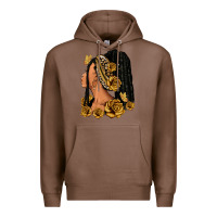Chestnut Gold roses afro woman Premium Hoodie - RanaPortraitStore