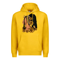 Lemon Gold roses afro woman Premium Hoodie - RanaPortraitStore