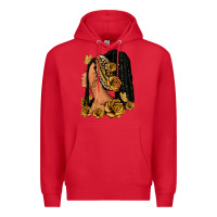 Red Gold roses afro woman Premium Hoodie - RanaPortraitStore