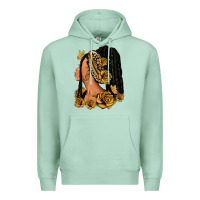 Seafoam Gold roses afro woman Premium Hoodie - RanaPortraitStore