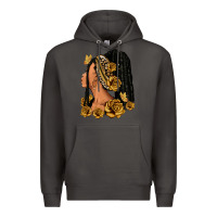 Smoke Gold roses afro woman Premium Hoodie - RanaPortraitStore