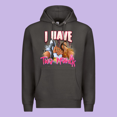 I Have Two Moods Sneaker And Heels Premium Hoodie Designed By Ranaportraitstore