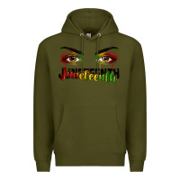 Army Green Juneteenth eyes Premium Hoodie - RanaPortraitStore