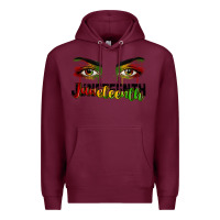 Burgundy Juneteenth eyes Premium Hoodie - RanaPortraitStore