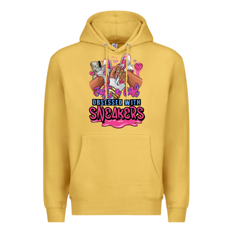 Just A Girl Obsessed With Sneakers Premium Hoodie by RanaPortraitStore | Teevron