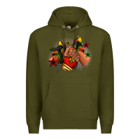 Army Green Juneteenth black girl sneakers Premium Hoodie - RanaPortraitStore