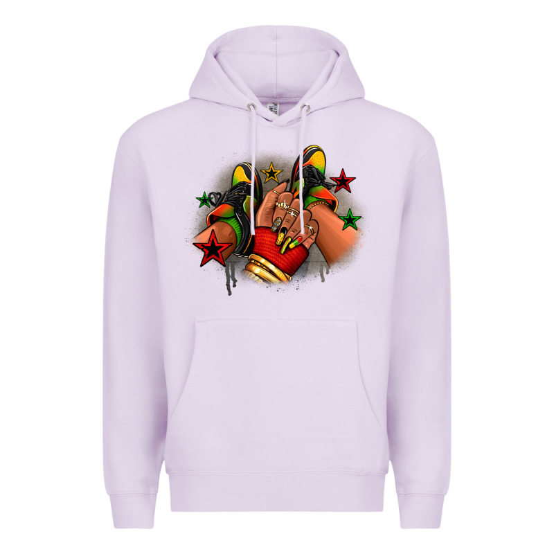 Juneteenth Black Girl Sneakers Premium Hoodie by RanaPortraitStore | Teevron