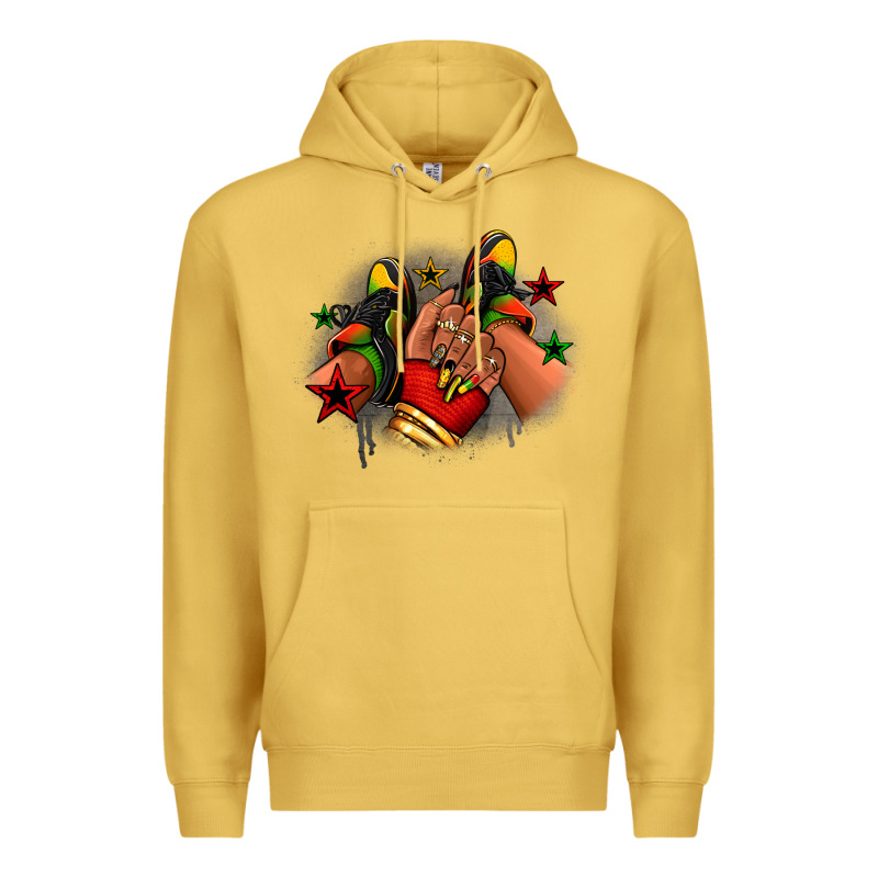 Juneteenth Black Girl Sneakers Premium Hoodie by RanaPortraitStore | Teevron