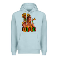 Blue Mist Juneteenth freedom afro woman Premium Hoodie - RanaPortraitStore