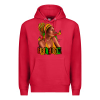 Cardinal Juneteenth freedom afro woman Premium Hoodie - RanaPortraitStore