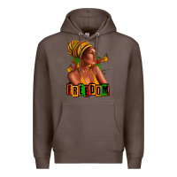 Coffee Juneteenth freedom afro woman Premium Hoodie - RanaPortraitStore