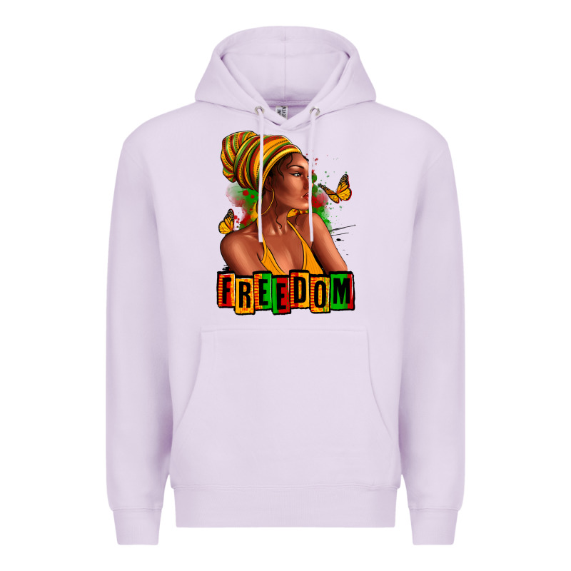 Juneteenth Freedom Afro Woman Premium Hoodie by RanaPortraitStore | Teevron