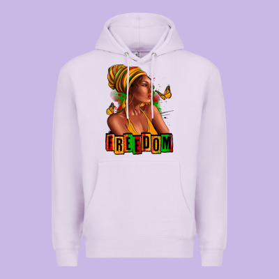 Juneteenth Freedom Afro Woman Premium Hoodie Designed By Ranaportraitstore
