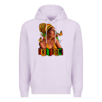 Lilac Juneteenth freedom afro woman Premium Hoodie - RanaPortraitStore
