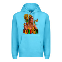 Ocean Blue Juneteenth freedom afro woman Premium Hoodie - RanaPortraitStore