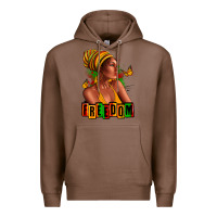 Chestnut Juneteenth freedom afro woman Premium Hoodie - RanaPortraitStore