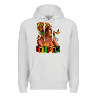 Dove Grey Juneteenth freedom afro woman Premium Hoodie - RanaPortraitStore