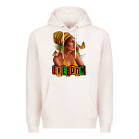 Pale Pink Juneteenth freedom afro woman Premium Hoodie - RanaPortraitStore