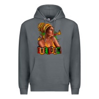 Rock Juneteenth freedom afro woman Premium Hoodie - RanaPortraitStore