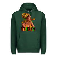 Sports Green Juneteenth freedom afro woman Premium Hoodie - RanaPortraitStore