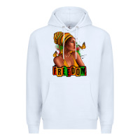 White Juneteenth freedom afro woman Premium Hoodie - RanaPortraitStore