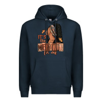 Navy It's the melanin for me Premium Hoodie - RanaPortraitStore